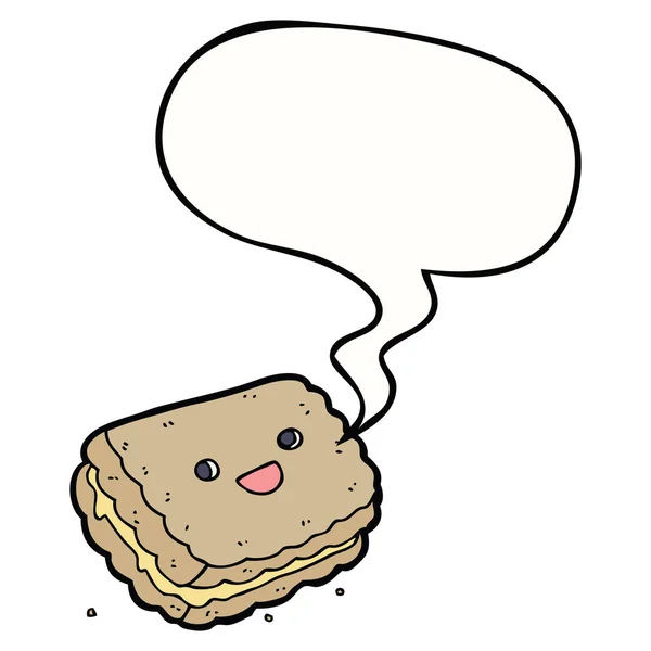 卡通饼干和语音泡泡 — 图库矢量图片