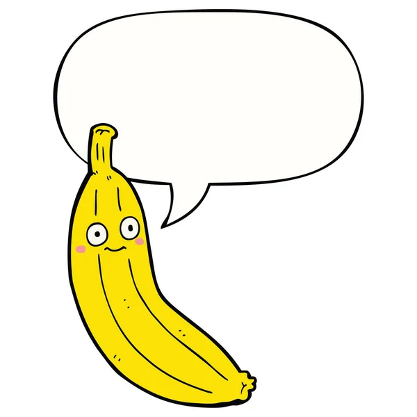 Banano de dibujos animados y burbuja del habla — Archivo Imágenes Vectoriales