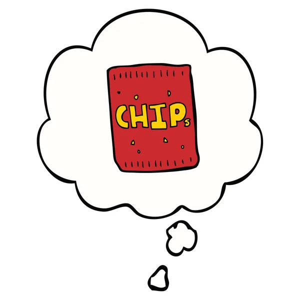 Pacchetto del fumetto di chip e bolla di pensiero — Vettoriale Stock