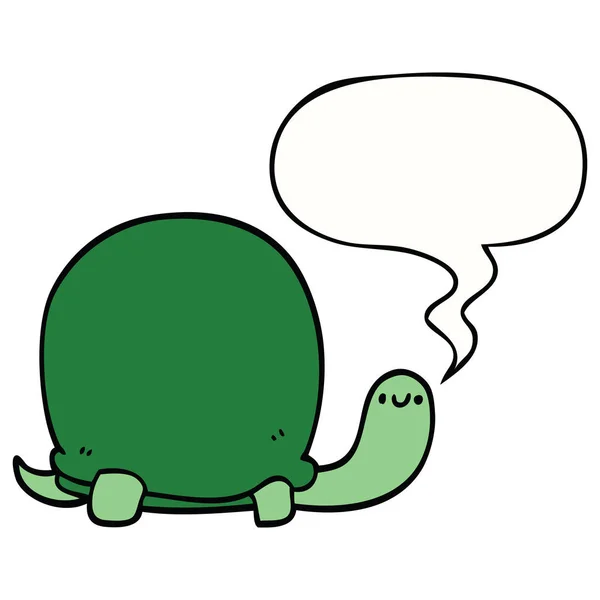 Милый мультяшный черепаха и речи пузырь — стоковый вектор