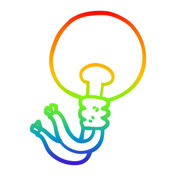 Arco-íris linha gradiente desenho cartoon lâmpada — Vetor de Stock
