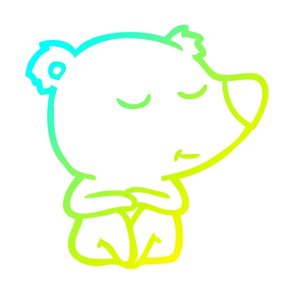 Soğuk degrade çizgi çizim mutlu karikatür kutup ayısı — Stok Vektör