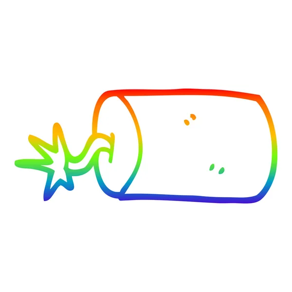 Regenboog gradiënt lijntekening cartoon dynamiet — Stockvector