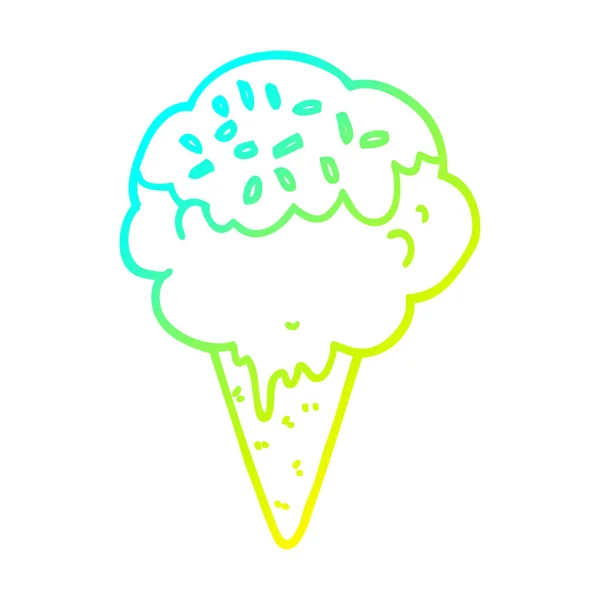 Hideg színátmenet vonal rajz rajzfilm fagylaltot — Stock Vector