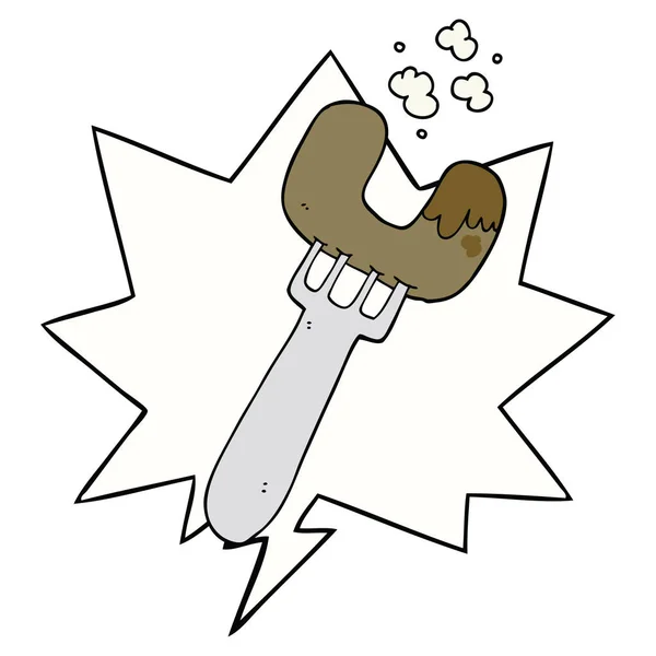 卡通香肠叉和语音泡沫 — 图库矢量图片