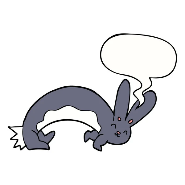 Zábavný kreslený králík a proslov — Stockový vektor