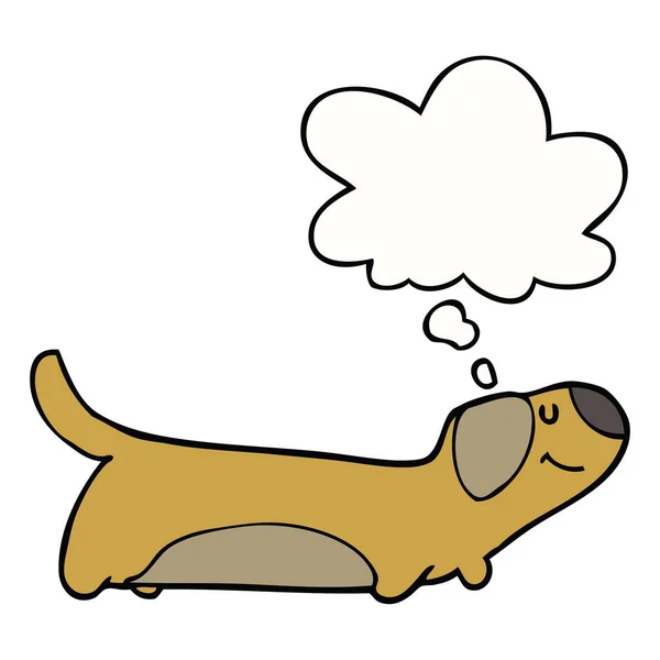 Cartoon hond en gedachte Bubble — Stockvector