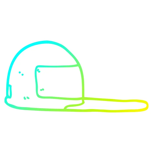 Linha gradiente frio desenho boné de beisebol desenhos animados —  Vetores de Stock