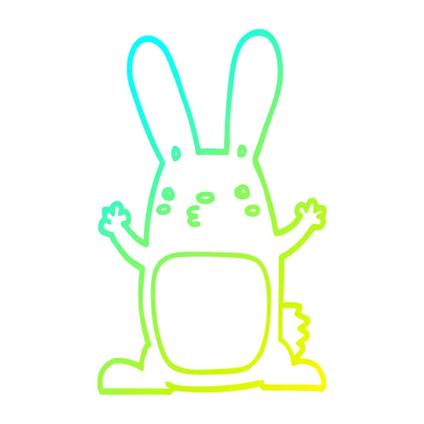 Gradient froid dessin de ligne lapin dessin animé — Image vectorielle