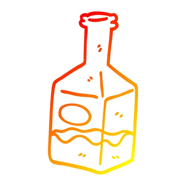 デカンタで漫画の飲み物を描く暖かいグラデーションライン — ストックベクタ