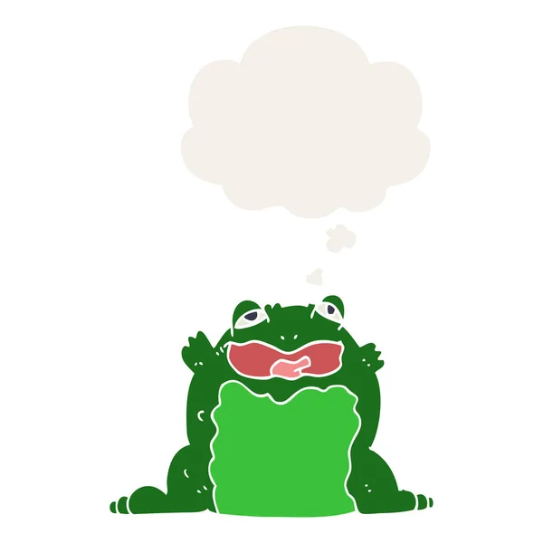 Cartoon Toad en dacht bubble in retro stijl — Stockvector