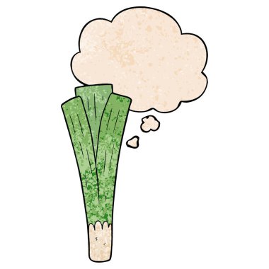 grunge doku desen tarzı karikatür pırasa ve düşünce balonu