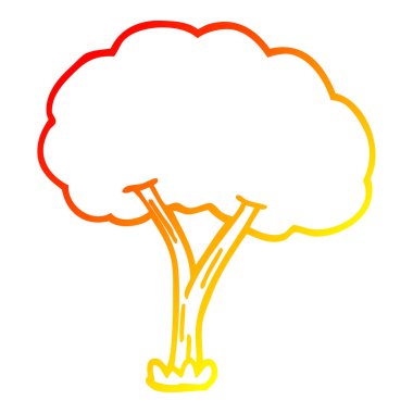 sıcak degrade çizgi çizim karikatür çiçeklenme ağacı