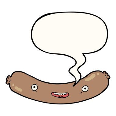 karikatür sosis ve konuşma balonu