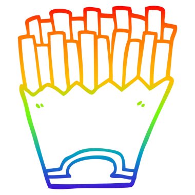 gökkuşağı gradyan çizgi çizim karikatür patates kızartması