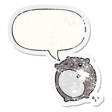 karikatür ayı ve konuşma balonu sıkıntılı etiket