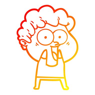 sıcak degrade çizgi çizim karikatür mutlu adam