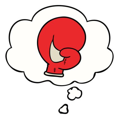 boks eldiven karikatür ve düşünce balonu