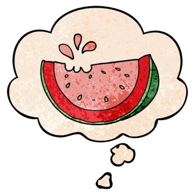 karikatür karpuz ve grunge doku desen düşünce kabarcık 