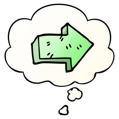 çizgi film işaret ok ve pürüzsüz degrade sty düşünce balonu