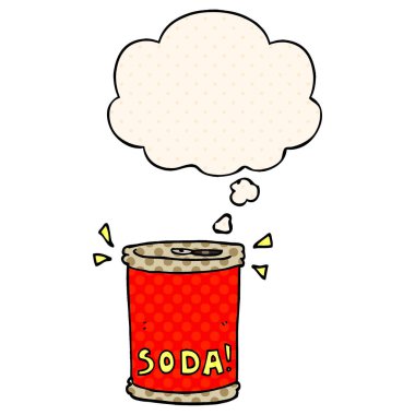 çizgi film soda olabilir ve çizgi roman tarzında kabarcık düşünce