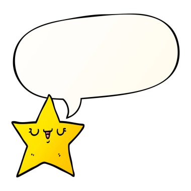 çizgi film yıldızı ve konuşma balonu pürüzsüz degrade tarzında