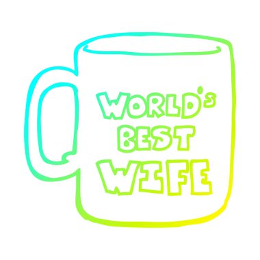 soğuk degrade çizgi çizim dünyalar en iyi karısı kupa