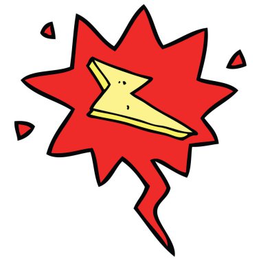 karikatür yıldırım ve konuşma balonu