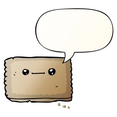karikatür bisküvi ve konuşma balonu pürüzsüz degrade tarzında