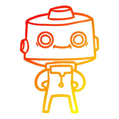 sıcak degrade çizgi çizim karikatür robot