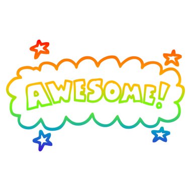 gökkuşağı degrade çizgi çizim karikatür harika işareti