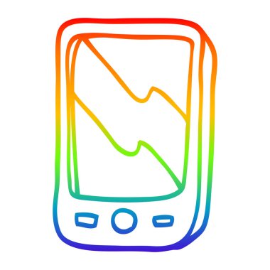 gökkuşağı gradyan çizgi çizim karikatür cep telefonu