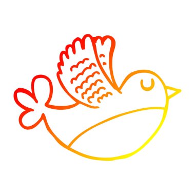 sıcak degrade çizgi çizim karikatür uçan kuş