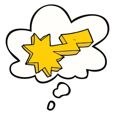 karikatür yıldırım ve düşünce balonu