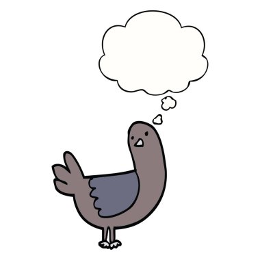 karikatür güvercin ve düşünce balonu