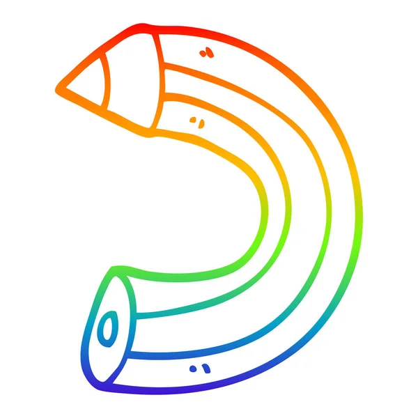 Línea de gradiente arco iris dibujo dibujos animados lápiz de colores — Vector de stock