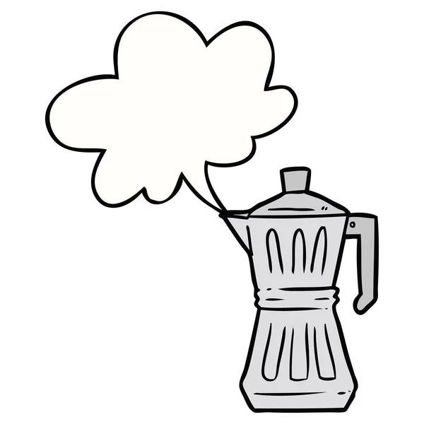 Cartoon-Espressomaschine und Sprechblase — Stockvektor