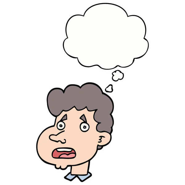Karikatür şok adam ve düşünce balonu — Stok Vektör