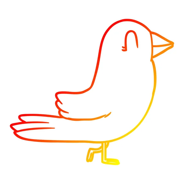 Varm gradient linje ritning tecknad fågel — Stock vektor
