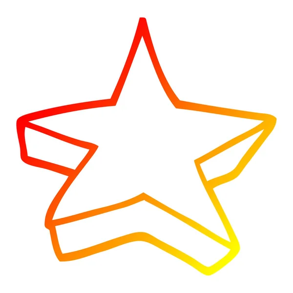 Chaud dégradé ligne dessin dessin étoile dessin animé — Image vectorielle