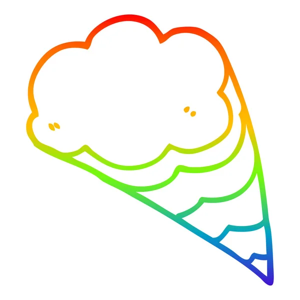 Gradient arc-en-ciel ligne dessin dessin animé élément nuage décoratif — Image vectorielle