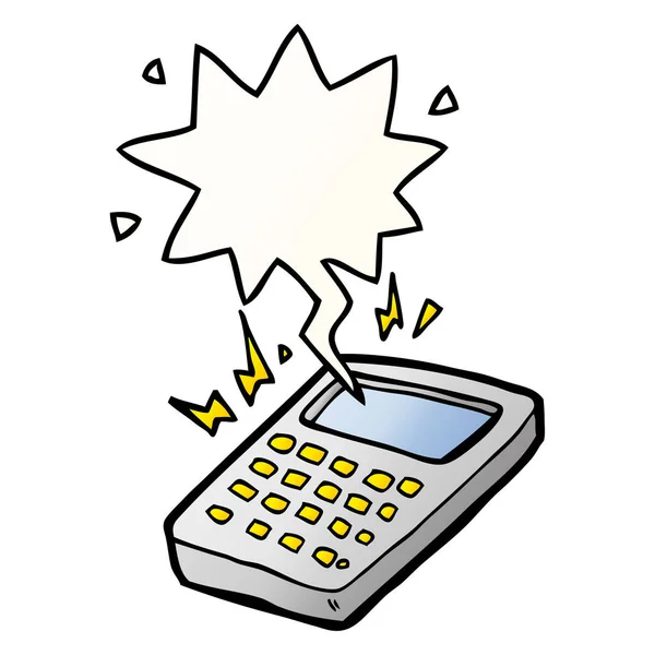 Kalkulator kreskówki i bańka mowy w gładkim stylu gradientu — Wektor stockowy