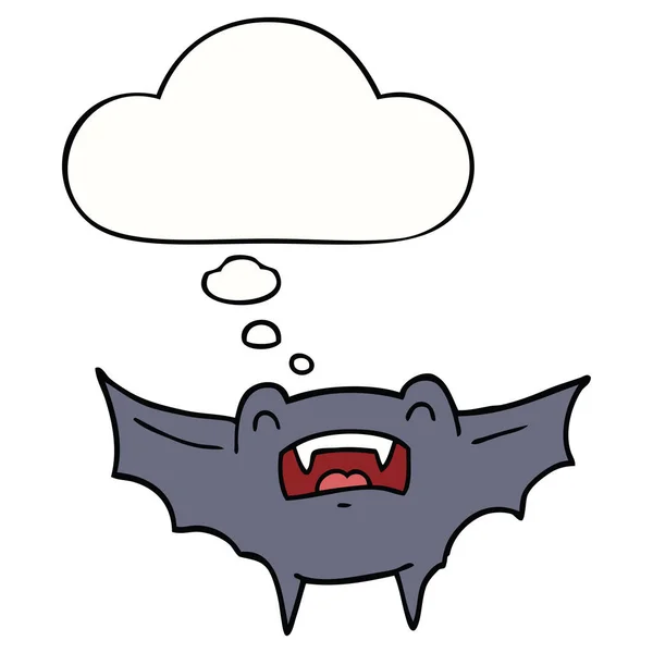 Tecknad vampyr bat och tänkte bubbla — Stock vektor