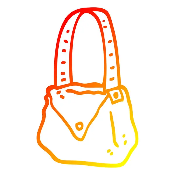 Warm gradient line drawing cartoon satchel — Stock Vector