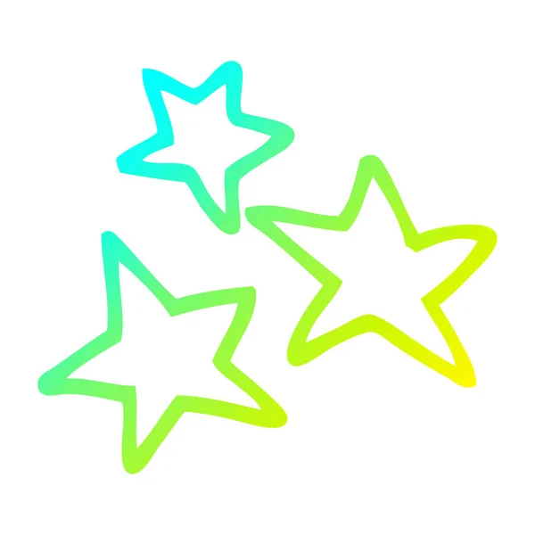 Kall gradient linje ritning tecknad stjärna — Stock vektor