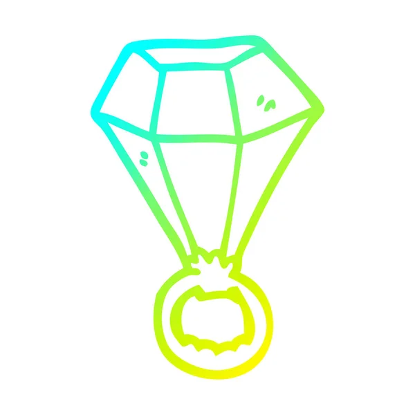 Koude gradiënt lijntekening cartoon Diamond Ring — Stockvector