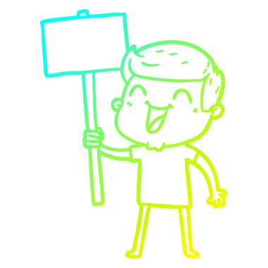 soğuk degrade çizgi çizim karikatür adam gülüyor