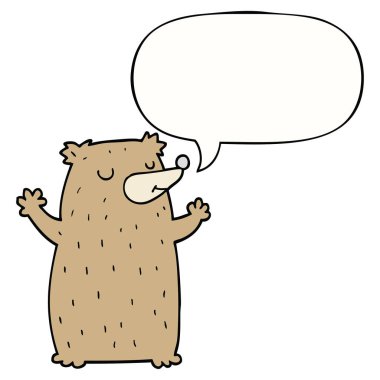 karikatür ayı ve konuşma balonu