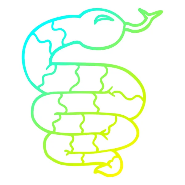 Froid gradient ligne dessin dessin animé serpent — Image vectorielle