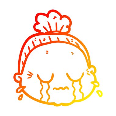 sıcak degrade çizgi çizim karikatür yaşlı bayan